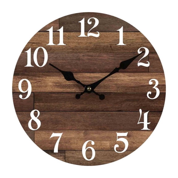 DESIGNICE Wall Clock,Silent Movement & No Ticking Sound Large Wall Clock,Sleek Minimalistic Wood Grain Design Kitchen Clock,Style4