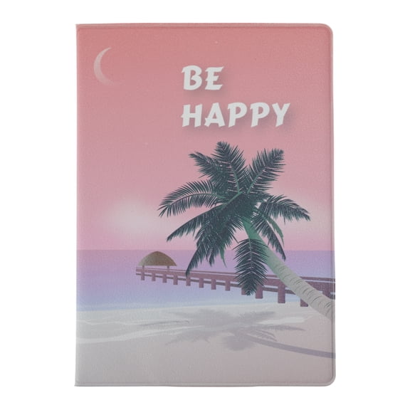 Unique Bargains 1 Pc Passport Holder Durable Coconut Palm Tree Document Holder for Travel Pink Purple