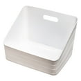 thumbnail image 2 of (3 pack) Mainstays Wide Plastic Slanted Closet Organizer Bin with Handle, Arctic White, 2 of 12