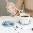 thumbnail image 3 of Leather Coasters with Heat-resistant for Drinks, Sea Underwater Jellyfish -标题2 Round Shape, 3 of 5