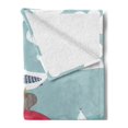 thumbnail image 2 of Graphic Beach Soft Flannel Fleece Throw Blanket, Nautical Cartoon Ocean with Sailboats Seagull Sitting on a Pole with, Cozy Plush for Indoor and Outdoor Use, 60" x 80", Multicolor, by Ambesonne, 2 of 5