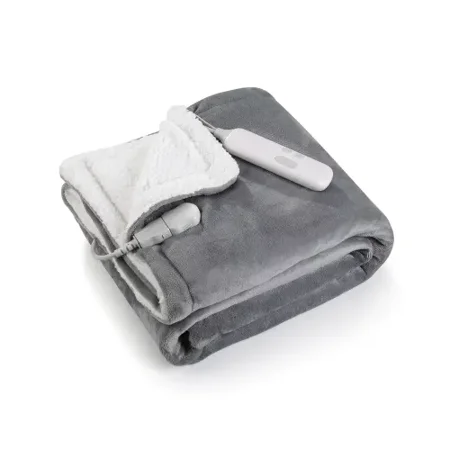 Maxkare 50 x 60 Electric Heated Blanket Flannel u0026 Sherpa Fast Heated  Throw Blanket with 6 Heating Levels u0026 5 Auto-Off Timing Settings, Machine  Washable, Grey u0026 White | Walmart Canada