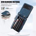thumbnail image 4 of Jiahe Cover for Samsung Galaxy Z Flip 3, Wallet Case Crossbaody, with RFID Blocking Shockproof Zipper Purse with Card Slots Holder Adjustable Detachable Shoulder Strap Lanyard Case Cover, blue, 4 of 7