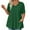 Army Green, variant on HomeDM Short Sleeve Shirts for Women, V Neck Summer Loose Fit Solid Color Basic Tee with Pocket - Watermelon Red/L