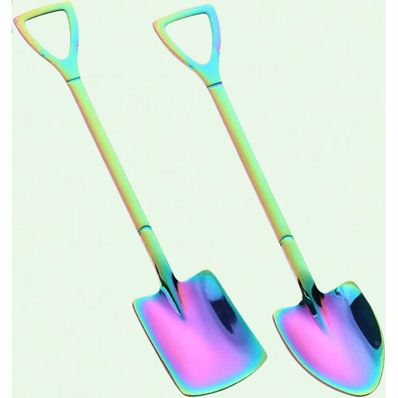 Heavy Snow Shovel Kit, 2PCS Steel Spoon with Retro Design, Long Handle for Coffee, Kitchen, Dining & Bar
