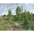 thumbnail image 3 of Eugène Boudin 24x20 Black Modern Framed Museum Art Print Titled - Saint-Cenery, the Pond (circa 1890-92), 3 of 5