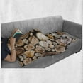 thumbnail image 6 of Rustic Soft Flannel Fleece Throw Blanket, Wooden Logs Background Circular Shaped Oak Tree Life and Growth Theme Print, Cozy Plush for Indoor and Outdoor Use, 50" x 70", Pale Sand Brown, by Ambesonne, 6 of 6