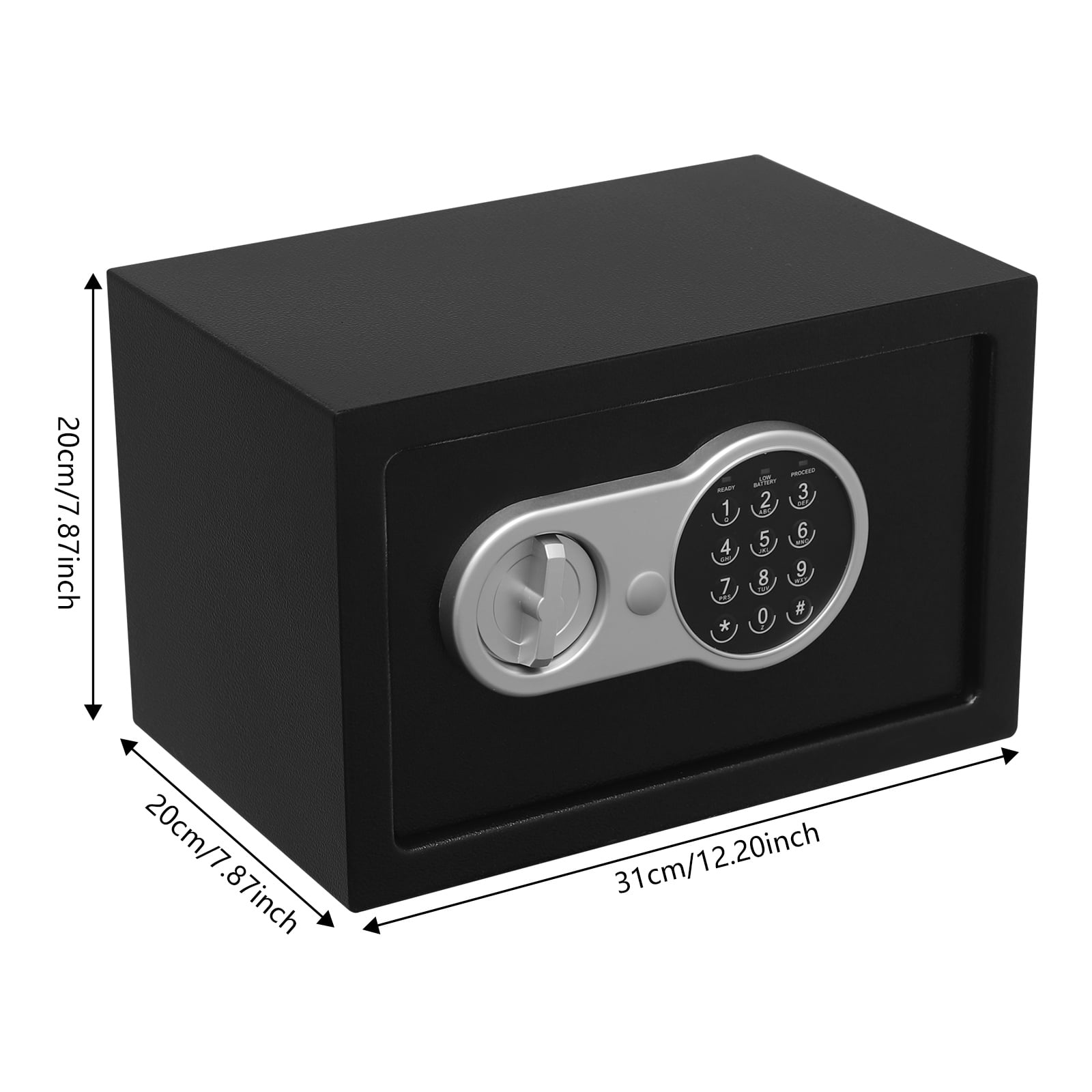 Dwellnix Lock Box with Password Protection, Emergency Key Access, and Alarm System for Secure Storage of Cash, Documents, Jewelry