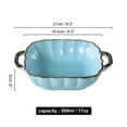 thumbnail image 3 of Qeeadeea Rectangular Lasagne Pan With Handle, Small Ceramic Bakeware Pan For 1 Person, Porcelain Baking Dish Oven Proof-Light blue-21x16.5x5cm, 500ml, 3 of 7
