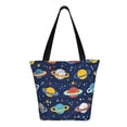 thumbnail image 3 of Haiem Planets and Stars Pattern Shoulder Bag - Durable and Spacious Tote Bag,Versatile Shopping Bag, 3 of 9