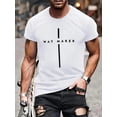 thumbnail image 1 of Men's Casual Crew Neck T-Shirt with 3D Printed 'Way Maker' Lettering - 100% Polyester Knit Fabric with Slight Stretch - Summer Short Sleeve Regular Fit Tee for Weekend Casual Wear Tee For Adult, Men,, 1 of 6