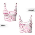 thumbnail image 5 of Fotbe Breast Cancer Ribbons Awareness Pattern Womens' Sports Bra Longline Wirefree Padded with Medium Support Sports Moisture-Wicking Workou Vest,Tank Top-XX-Large, 5 of 7