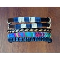 thumbnail image 2 of Men Women Leather Blue Brown Wooden Wristband Bracelets for Beaded Bangle 4pcs, 2 of 3