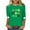 Green, variant on Women's St Patricks Day 3/4 Sleeve Shirts Plus Size Crewneck Shamrock Holiday Graphic Tee Tops