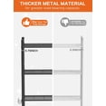 thumbnail image 7 of 3-Tier Over The Toilet Storage, Space Saver Metal Bathroom Shelves, Freestanding Above Over Toilet Storage Shelf with 4 Hooks for Bathroom, Black, 7 of 7