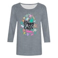 thumbnail image 4 of Aloohaidyvio Easter Shirts for Women ,Womans Easter Christmas Round Neck Printing Blouse 3/4 Sleeve T-Shirt Blouses，Easter Ladies Clothing, 4 of 4