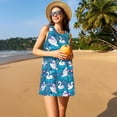 thumbnail image 3 of Balery Swan On The Pond Vestidos de verano para mujer con estampado: vestido holgado sin mangas, vestido playero informal y cómodo para días calurosos., 3 of 7