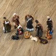 thumbnail image 3 of uhnmki Scene Desktop Ornament Manger Display with Figurines Stable Cottage for Holiday Tabletop, 3 of 5