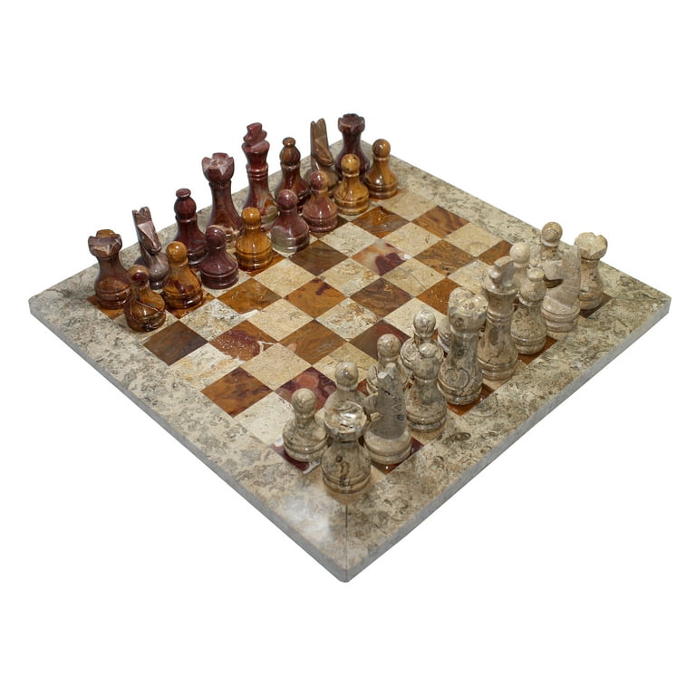 RADICALn Marble Big Board Games Figuras Completas de Xadrez Preto e Branco  - Adequado para 16 - 20 polegadas tabuleiro de xadrez - Antigo 32 Chess  Figures Set - Completamente Mármore Peças de Xadrez Não Madeireiras  Artesanais