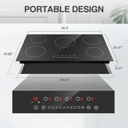 VBGK Induction Cooktop 5 Burner 36 inch Electric Stove 7400W Countertop Hot Plate for Cooking 240v,99 Minutes Timer & Auto Shutdown Induction Burner,Child Lock Induction Cooktop