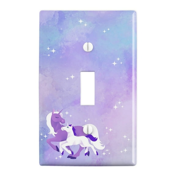 Magical Mom Unicorn and Baby Plastic Wall Decor Toggle Light Switch Plate Cover