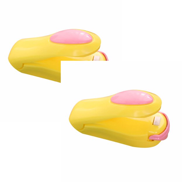 Oleegame 2 Pcs Machine de Scellage à Pression Manuelle Mini Machine de Scellage de Sac en Plastique Portable Jaune