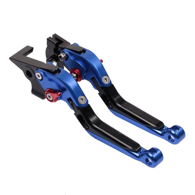 Par de palancas de embrague de freno extensibles plegables aptas para Yamaha XMAX 250 300 400 125 2018-2021 azul negro sin logotipo
