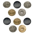 thumbnail image 1 of Three 3 Nails Cross Christian Stylized Set of 10 Metal 0.6" (15mm) Sewing Shank Round Buttons - Black Color, 1 of 5