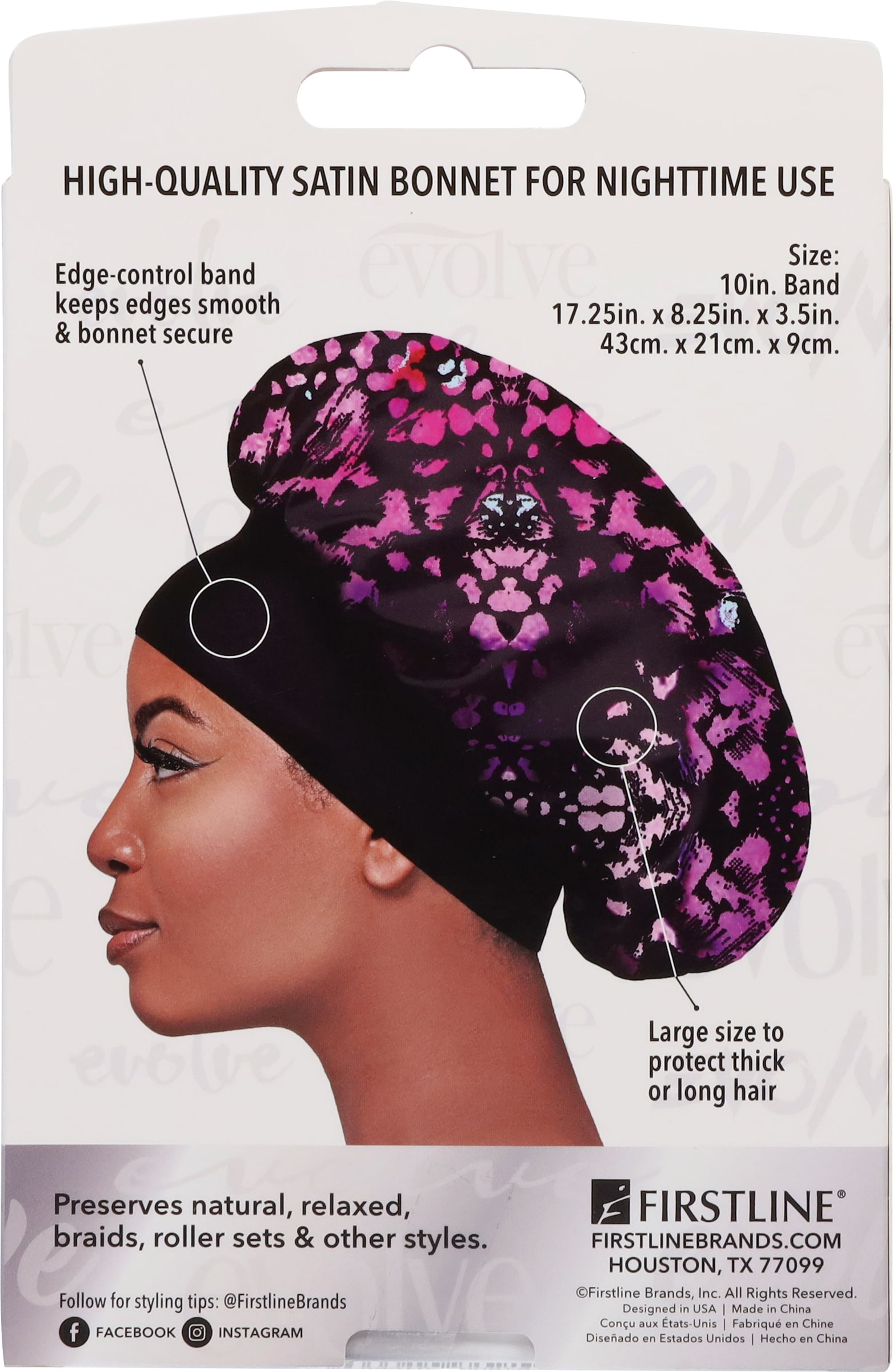 Evolve Wide-Edge Satin Bonnet Leopard - Walmart.com Evolve Wide-Edge Satin Bonnet Leopard - Walmart.com