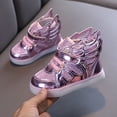 thumbnail image 4 of kamemir Light Up Shoes Toddler Little Kid Wide Barefoot The First Walking Shoes Girls Boys Breathable Lightweight Sneakers(Pink,11.5), 4 of 5