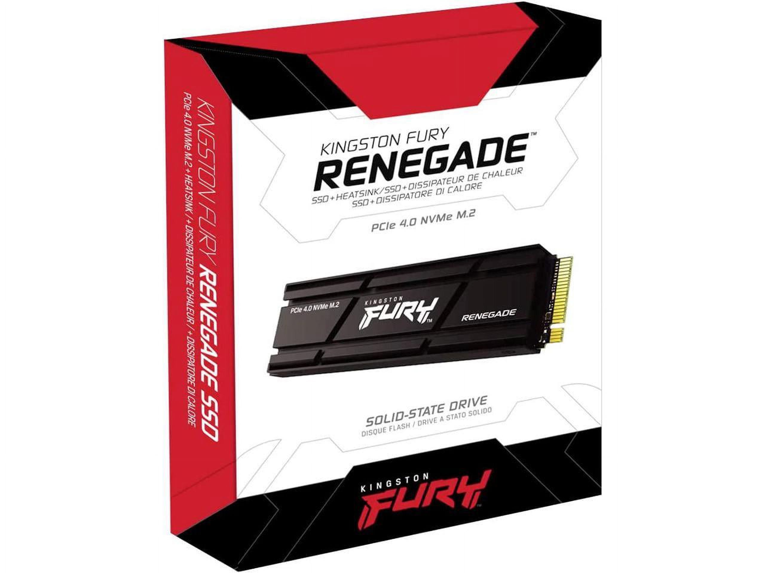 Kingston SFYRDK/2000G Fury Renegade 2TB PCIe Gen 4 NVMe M.2 Internal Gaming SSD with Heat Sink|PS5 Ready|Up to 7300MB/s - image 5 of 6