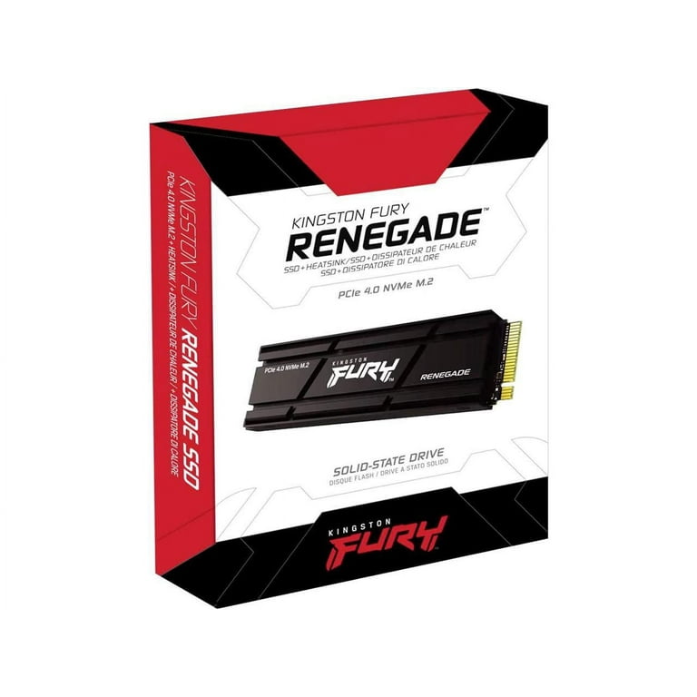 Kingston SFYRSK/1000G Fury Renegade 1TB PCIe Gen 4 NVMe M.2 Internal Gaming  SSD with Heat Sink, PS5 Ready