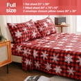 thumbnail image 2 of Juego de sábanas JSD Red Buffalo Plaid Snowflakes, tamaño completo, 4 piezas, 2 of 7