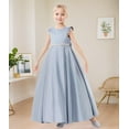 thumbnail image 2 of Drtj Satin Flower Girl Dress with Back Bow  A-Line Princess Pageant Gown for First Communion, Wedding & Party (2-16 Years), 2 of 5