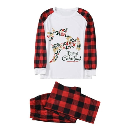 

TAIAOJING Family Christmas Pajamas Matching Sets Women Mom Christmas Set Clothes Multicolor Prints Long Sleeve Tops Pants Set