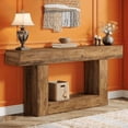 thumbnail image 5 of 63" Farmhouse Console Table - Rustic Brown & Vintage Gray U-Shaped Base, E1 MDF with Lower Shelf, Versatile for Entryway, Living Room, Behind Couch, TV Stand, 5 of 5
