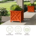 thumbnail image 4 of Pure Garden 15.5-Inch Outdoor Lattice Planter Box Plant Pot 2-Pack, Terracotta, 4 of 9