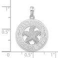 thumbnail image 3 of Finest Gold Sterling Silver Textured Marathon FL Keys Circle with Starfish Pendant, 3 of 3