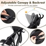 Costway Foldable Twin Baby Double Stroller Ultralight Umbrella Stroller Pushchair Black