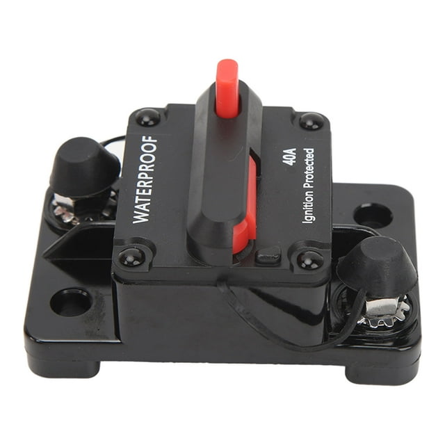 12V Breaker, Car Audio Circuit Breaker Manual Reset, Protecting Stereo System, High Current Overload, DC Sound Amplification, Plastic Casing, Easy