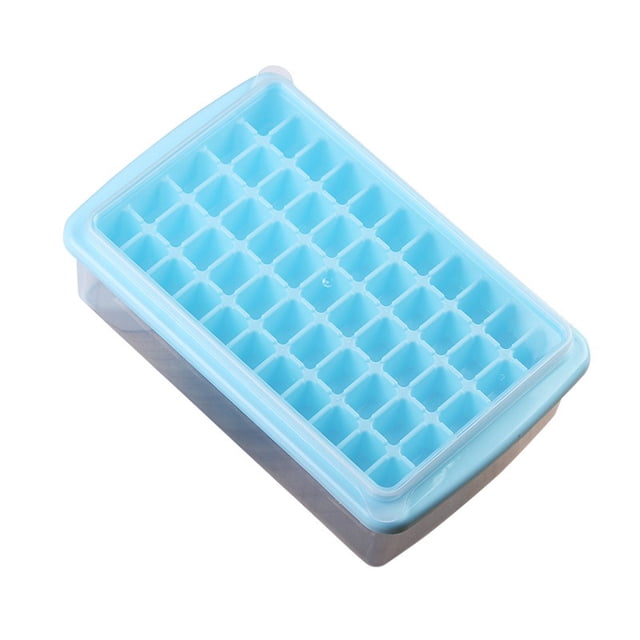 Bandeja para cubitos de hielo con tapa y recipiente para congelador, bandeja para cubitos de hielo de fácil liberación con tapa, cuchara para almacenamiento de hielo, flexible y duradera