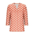 thumbnail image 4 of Viluyesy Women's 3/4 Sleeves T-Shirt V-Neck Shirt Tops Fashionable Loose Blouse Orange Size L, 4 of 6