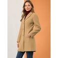 thumbnail image 4 of Abrigos largos de invierno con solapa con muesca y un solo pecho para mujer Caqui XS, 4 of 6