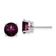 thumbnail image 3 of 14K White Gold 7mm Rhodolite Garnet Stud Earrings, 3 of 5