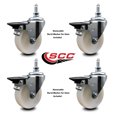 thumbnail image 2 of 4 Inch Nylon ½ Inch Threaded Stem Caster Set with Brake, 2 of 2