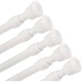 thumbnail image 3 of Set of 5 White No-Drill Spring Tension Curtain Rods, Adjustable 17.5-28 Inches, for Windows, Small Curtains, Closets & Cupboards, 3 of 7