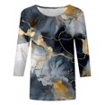 thumbnail image 4 of Trendfront Womens Abstract Print T Shirts Crewneck 3/4 Sleeve Relaxed Fit Casual Summer Fall Tee Tops for Women, 4 of 4
