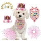 thumbnail image 1 of Accesorios para fiestas de cumpleaños de mascotas, pañuelo sari rosa, conjunto para perras, disfraz bonito para fiestas, 1 of 5