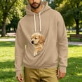 thumbnail image 5 of DDAPJ pyju Pet Pouch Hoodie Men Small Dog Carrier Hoodies Puppy Pouch Sweatshirt Unisex Animal Holder Pullover Tops Khaki XXL, 5 of 8