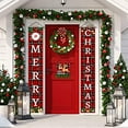 thumbnail image 4 of 3 Pcs MERRY CHRISTMAS Banner Door Hanging Banner Flag Hanging Decorations Welcome Couplet Sign Set for Christmas Front Door Porch Decor 70.8x11.8in, 4 of 9